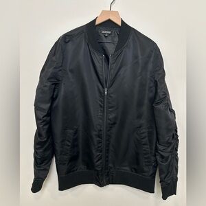 Elwood Classic Black Bomber Jacket | Size S measures bigger